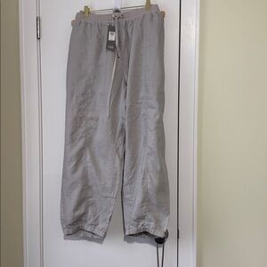 Eileen Fisher Silver Org. Linen Pants Elastic Waistband Women size 3X